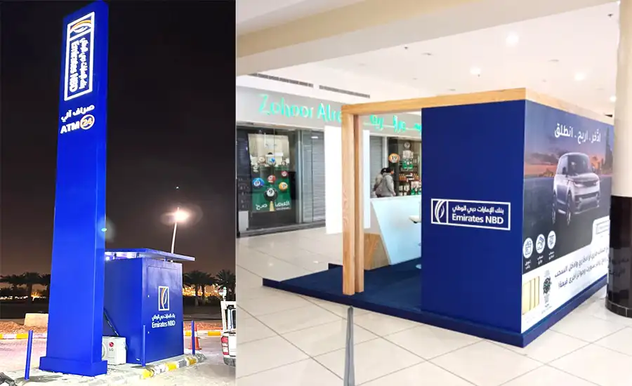 ATM kiosks and pylons